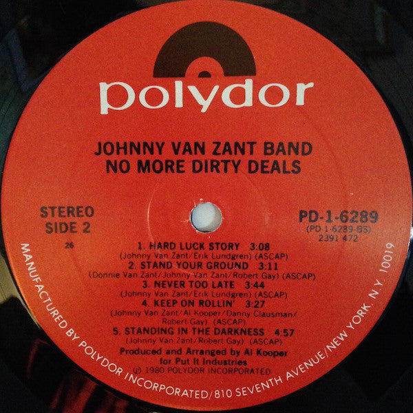 Johnny Van Zant Band : No More Dirty Deals (LP, Album, Com)