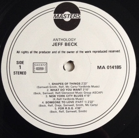 Jeff Beck : Anthology (LP, Comp)