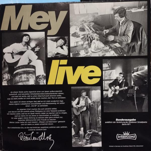 Reinhard Mey : Live (2xLP, Album, Gat)